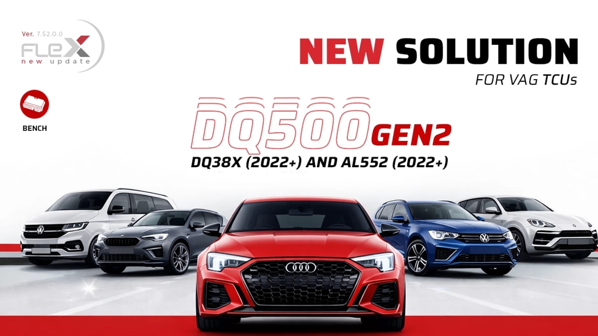 Flex Bench Support for VAG Bosch DQ500 Gen2, DQ38x, and ZF AL552