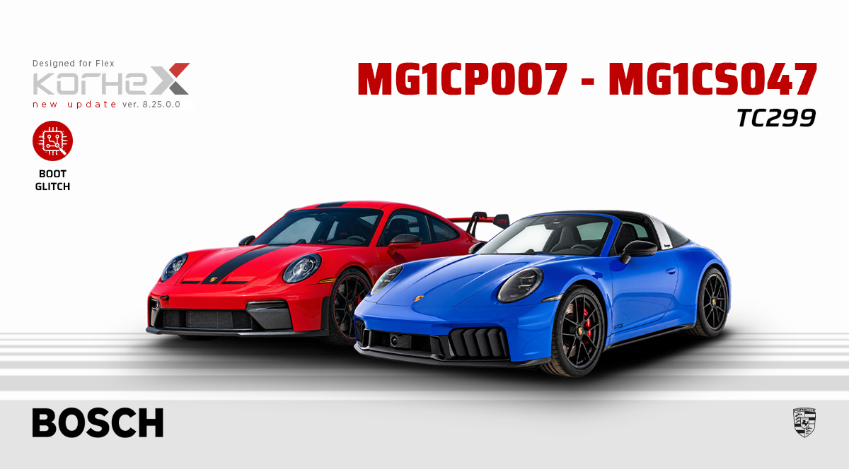 Korhex — Boot Glitch for Porsche Bosch MG1CP007 / MG1CS047